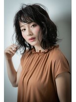 カバーヘアアンドスパ ブリス 浦和(COVER HAIR&SPA bliss)&nbsp;アッシュブラックルーズカールウェットヘアv浦和20代30代40代