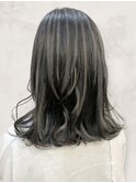 ブルーシルバーアッシュブルージュ透明感グラデーションカラー