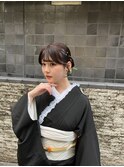 成人式ヘア タイトヘア タイトシニヨン 振袖ヘア タイトアレンジ
