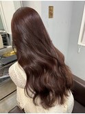 イメチェンハッシュカットフルバング似合わせレッドブラウン