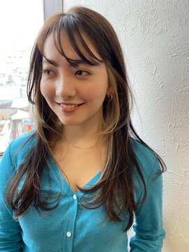 ノラキチジョウジ(NORA KICHIJOJI) ウルフカットレイヤーカット黒髪耳かけインナーカラー20代30代