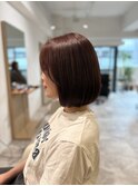 20代30代40代◎チェリーブラウンで艶感たっぷりの上品ボブ