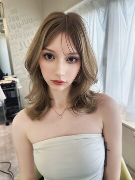 ユー(juu.) 【juu./星ヶ丘】ダブルカラーミルクティー×ミディアムレイヤー