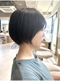 20代～50代◎丸みマッシュボブ黒髪ショート☆トリートメント