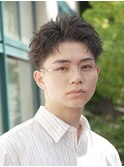 原宿スパイキーショートスパイキーパーマツーブロック短髪パーマ