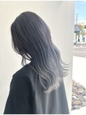 グラデーションカラーアッシュグレー/毛先カラー/エンドカラー