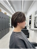ハイライト　センターパート　ニュアンスパーマ