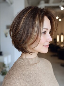 トリッカ 代官山(tricca) 大人ショート/ショートボブ/白髪ぼかし/ハイライト/小顔カット