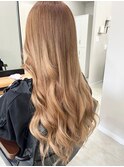 ダブルカラー,ミルクティーベージュ,透明感,艶,ハイトーン,美髪