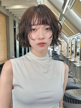 ロンド 表参道店(Lond) ミルクグレージュ/くびれレイヤーボブ/韓国巻き/顔周りカット