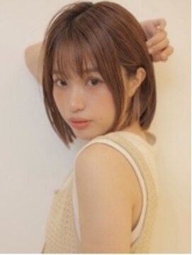 アグ ヘアー トロワ 加古川店(Agu hair trois) 《Agu hair》シースルーバング×ぱっつんミニボブ