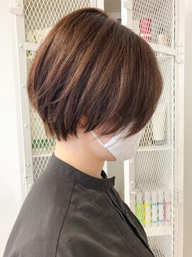 ヘッズ 本八幡店(HEADS) ハンサムショート　テラコッタ　くすみブルー　縮毛矯正