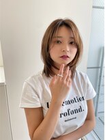 イヴォークトーキョーオーサカ(EVOKE TOKYO osaka) 大人かわいいニュアンス前髪×愛されくびれロブ