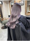 ラベンダーグレージュ、バレイヤージュ、ハイライト、ベージュ