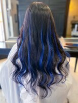 ヴァンクラウドコウベ(VENT CLOUD KOBE) 20代30代ハイライトバレイヤージュネイビー立体感透け感