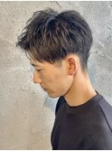 メンズショートアップバングパーマ群馬高崎眉毛