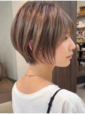 大人カワイイ小顔になるワンレンネビージュ黒髪ボブルフ髪質改善