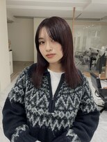 シェノン 夙川(CHAINON) 顔周りlayer／チェリーレッド／髪質改善