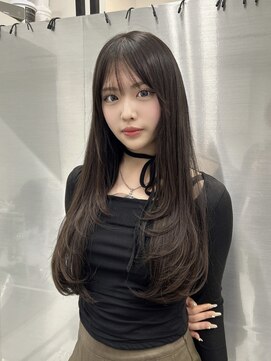 ロムーク 表参道(LOMKH) 秋の小顔レイヤーカット髪質改善シールエクステショコラブラウン