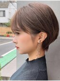 アプリコットオレンジくびれヘアハイライトカラー名古屋ショート