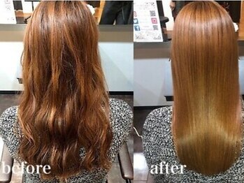 アルファヘアサロン 平尾店(alpha hair salon)の写真/傷みが気になるクセやごわつきも解決し、とにかく自然でナチュラルに仕上げる縮毛矯正で、悩みも解消◎