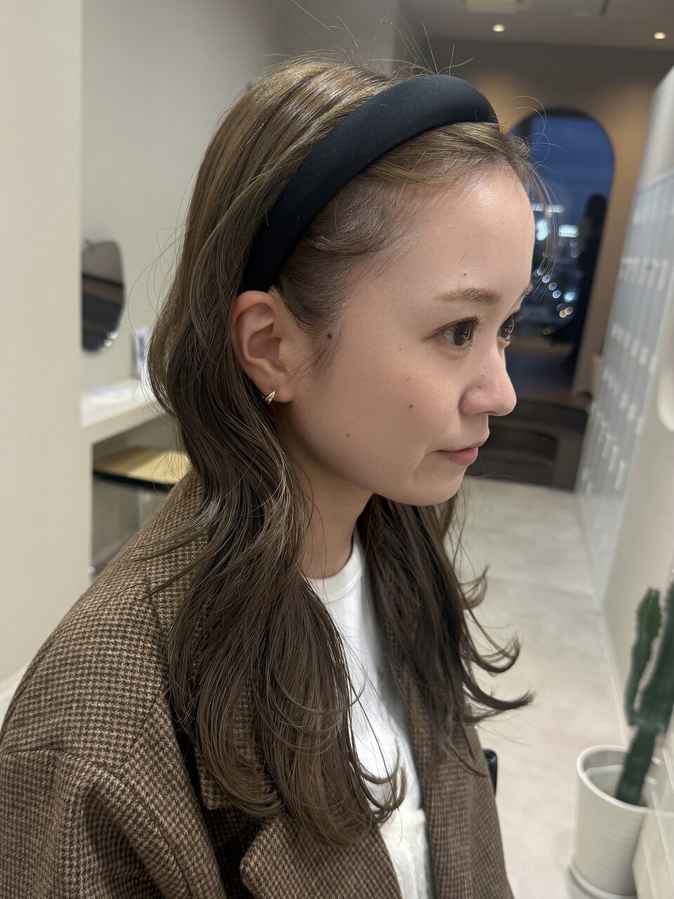 ピンクベージュ/ブリーチなし/表参道/女性美容師