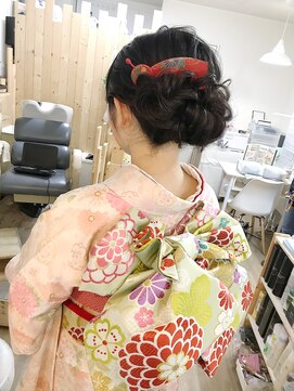 ロカット サロン(Roquat Salon) 振袖着付けシニヨンアレンジ【ヘアアレンジ 立川/八王子/立川】