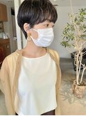 奥行きショートカジュアル透け感大人可愛いショート地毛風カラー