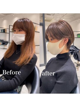 カイノ 南青山店(KAINO) ロングからばっさりくびれショート/サイドバング