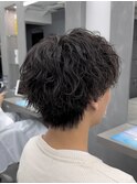 刈らない波巻きパーマ しっかり強め波巻き