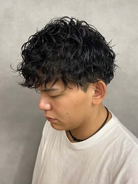 ソアー 新大阪(SOAR) モテる黒髪アッシュブラック波巻きマッシュパーマ【新大阪】