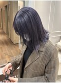 ダブルカラー×パープルグレージュ/紫カラー【銀座ケアブリーチ