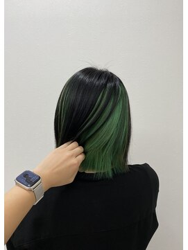 ビューティーサロン クロス(CROSS) アンブレラカラー/グリーン/デザインカラー/個性派/ブリーチ