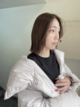 キャンバス バイ ネオリーブ 横浜西口(Canvas by neo.) ボブスタイル　ブリーチなし　くすみグレージュ　【miku】