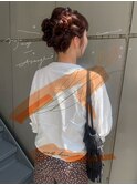 ねじねじアレンジ/ピンクレッド