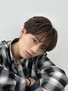 ロンドホットリップ 立川(Lond hot lip) men'sフェザーパーマブルーブラックメンズブリーチなし立川