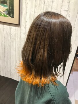 アース 大井町店(HAIR & MAKE EARTH) 夏◎裾カラーオレンジ外ハネボブ透明感20代30代