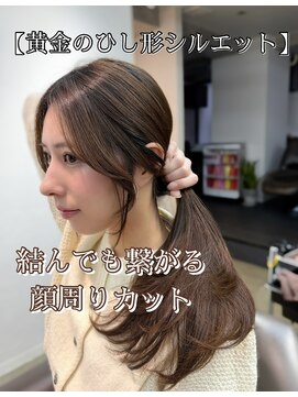 レイヤー/ミディアム・ロング/20代/顔周り/ブラウンベージュ