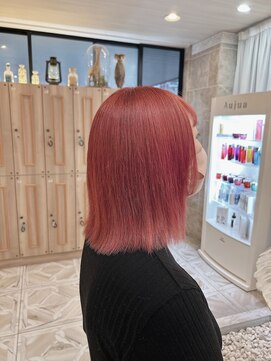 シャンティ 平岸店(Shanti) ○ブリーチカラー/ぴんくレッド/切りっぱなし○ 菅野裕太