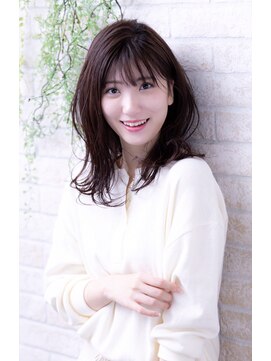 ヘアーアートシフォン 川口東口店(hair art chiffon) ネイビーカラーorケアカラーのダブルバング美髪フレンチボブ