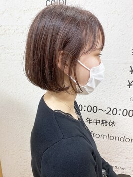 モリオ フロム ロンドン サッポロファクトリー店(morio FROM LONDON) 【morio】札幌ボブ まとまるピンクベージュボブ