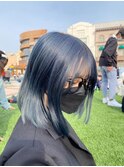 ワンレンボブ ネイビーブルー