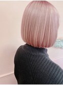 【ブリーチ】トレンド　ミニボブ　ピンクベージュカラー