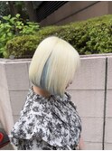 ブロンド×水色インナーカラー
