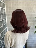 #チェリーレッド #ダブルカラー #ケアブリーチ