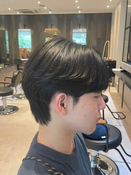 ダブル(W) メンズ/センターパート/マッシュショート/韓国スタイル