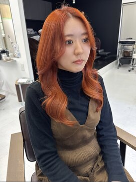 ハピネス 梅田茶屋町店(HAPPINESS) 韓国カラー　ダブルカラー　サーモンオレンジ