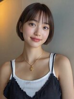 オレンジペコ(orange peco)&nbsp;丸みショート 丸みボブ シースルー ブラウンカラー 髪質改善