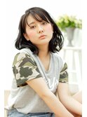 暗髪×エアリーCカール小顔ボブ