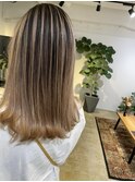 大人っぽいナチュラル バレイヤージュ_natural beige_